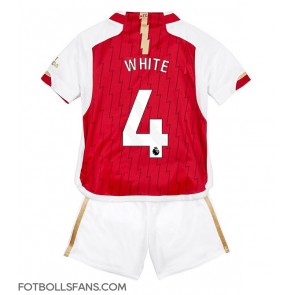 Arsenal Benjamin White #4 Replika Hemmatröja Barn 2023-24 Kortärmad (+ Korta byxor)